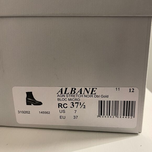 NEW w/ box Clergerie Paris Albane Black Stretch Block Heel Mid Ankle Boot 37.5/7 - Picture 9 of 10